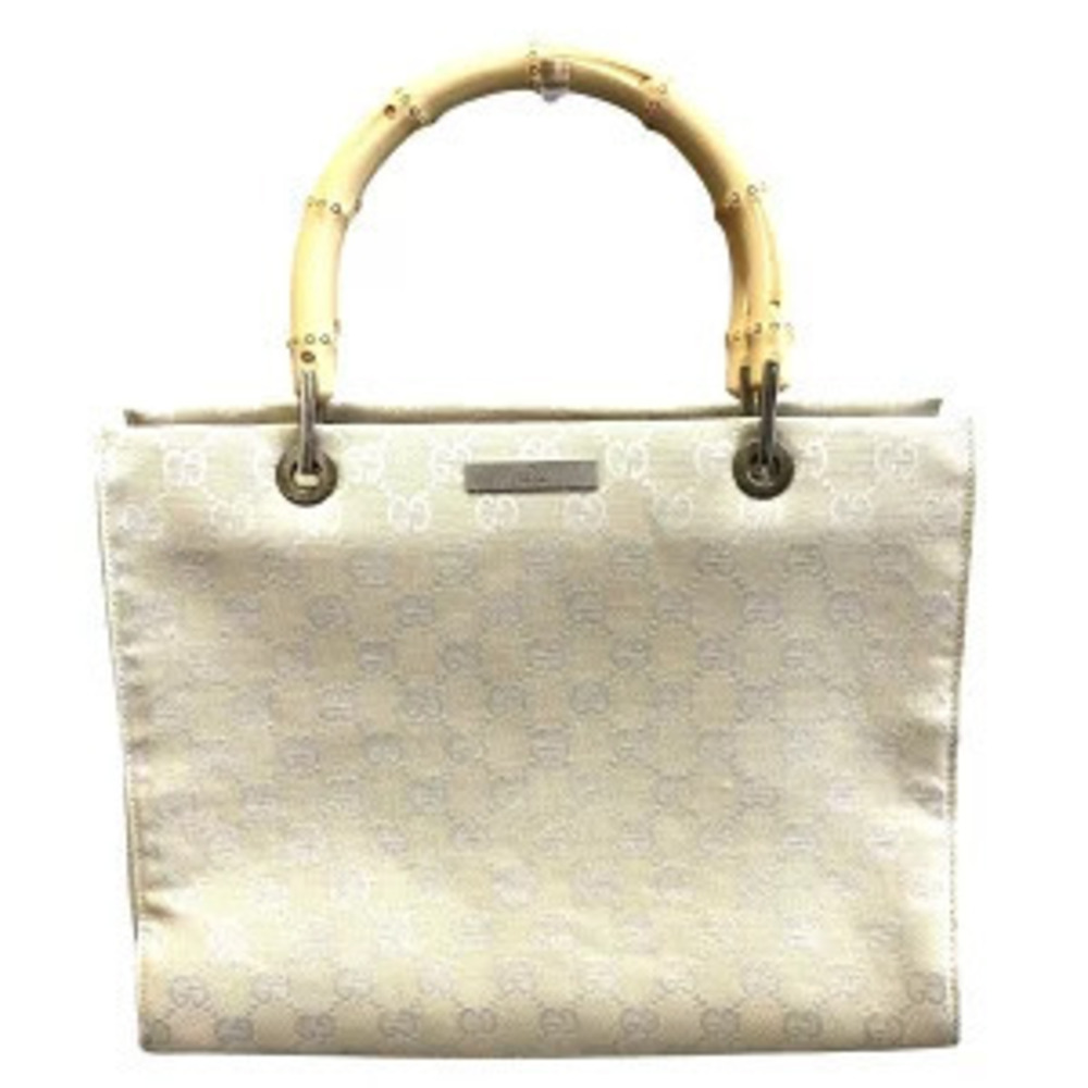 Gucci GG Canvas Bamboo Satchel monogram canvas bamboo top